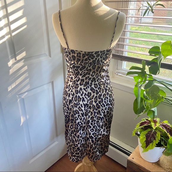 Cheetah Print Satin Dress Size 10 - Picture 3 of 7
